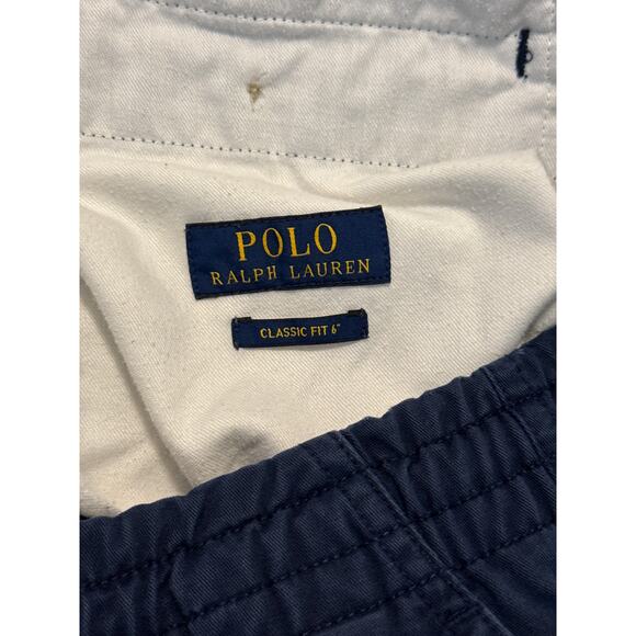 Polo Ralph Lauren Shorts Men's L Classic Fit Elastic Waist Drawstring Navy - Picture 7 of 8